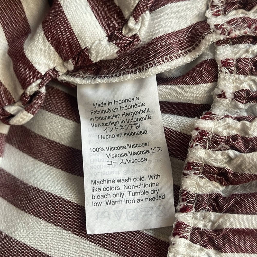 Madewell Stanza Ruffle-Hem Top in Stripe Sz S - Picture 11 of 12